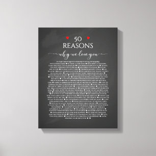 Toile raisons que nous vous aimons, 50 raisons, 60e anni