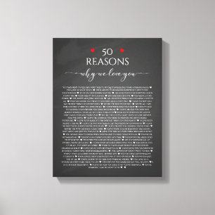 Toile raisons que nous vous aimons, 50 raisons, 60e anni