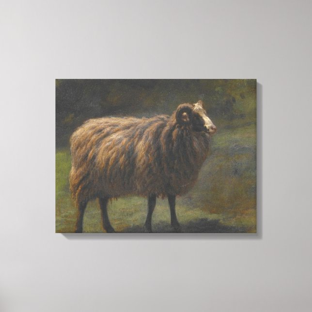 Toile Ram (Male Sheep) à la ferme (par Rosa Bonheur) (Recto)
