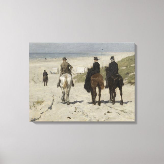 Toile Randonnée équestre le long de la plage - Belle toi (Recto)