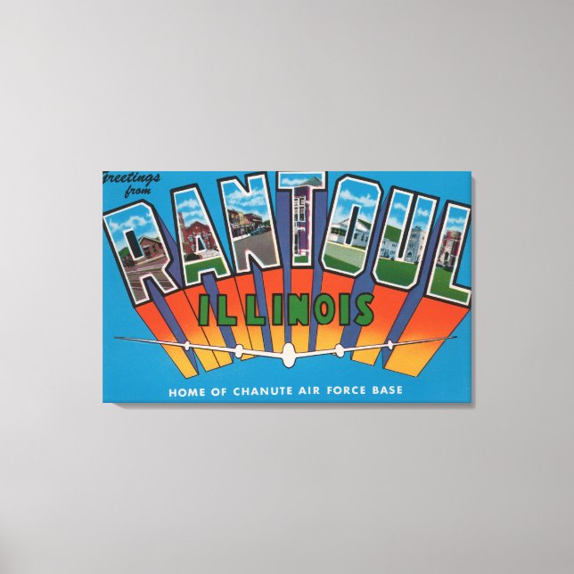 Toile Rantoul, Illinois - Scènes de grandes lettres (Recto)