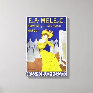 Toile Rare E. A. Mele, Naples, Italie 1902 Poster vintag