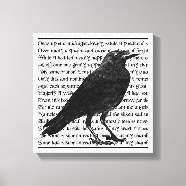 Toile Raven Poem Edgar Allan Poe (Recto)