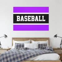Rayures de BASEBALL en violet vif noir et blanc gr