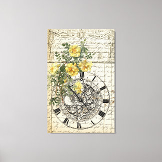 Toile récépissé vintage et fleuri