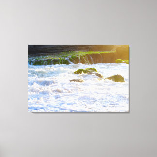 Toile Récif d'écume de vague Algue Paysage de plage Phot