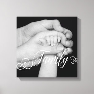 Toile Recouvrement de photo de typographie de famille