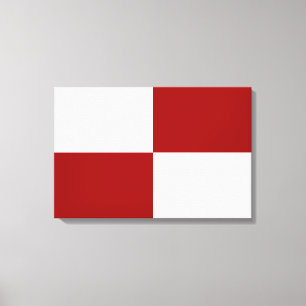 Toile Rectangles rouge et blanc
