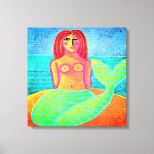 Toile Red Haired Mermaid peinture numérique Abstraite