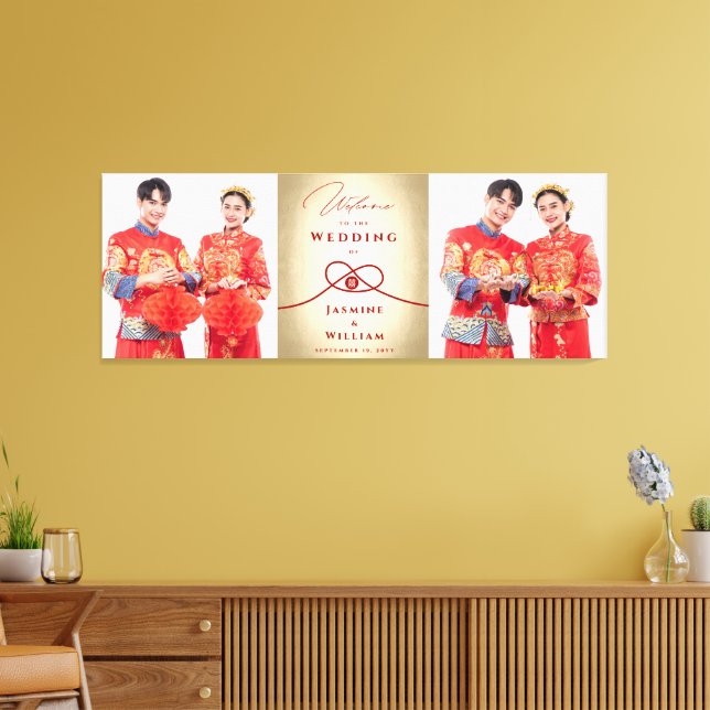Toile Red Knot Union Double Bonheur Mariage chinois (Insitu(Salon))
