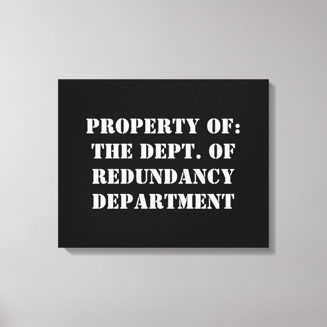 Toile Redundance, propriété Department (Recto)