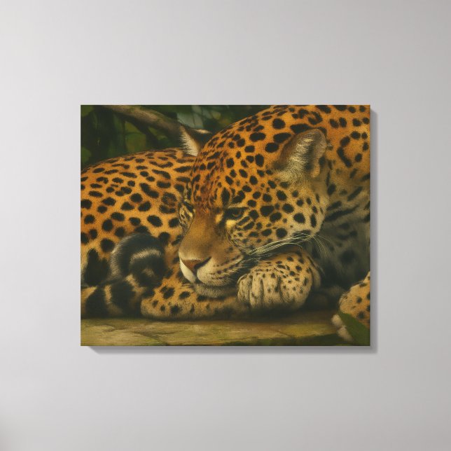 Toile Reflet Jaguar - Serene Wildlife Art Print (Recto)