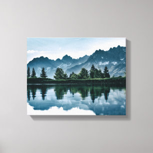 Toile Réflexion de forêt de montagne