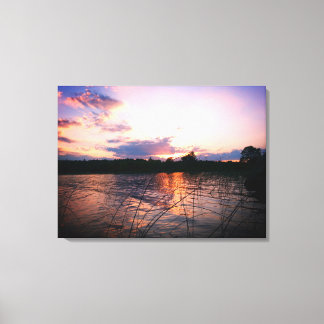 Toile Réflexions sur le coucher du soleil
