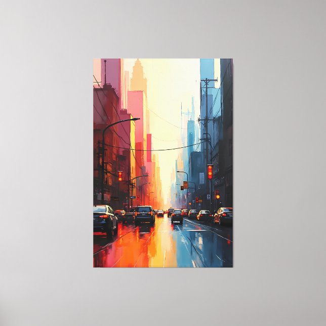 Toile Réflexions sur les couchers de soleil urbains (Recto)