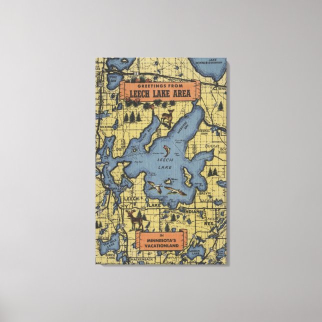 Toile Région du lac Leech, Minnesota - Scènes à grandes  (Recto)