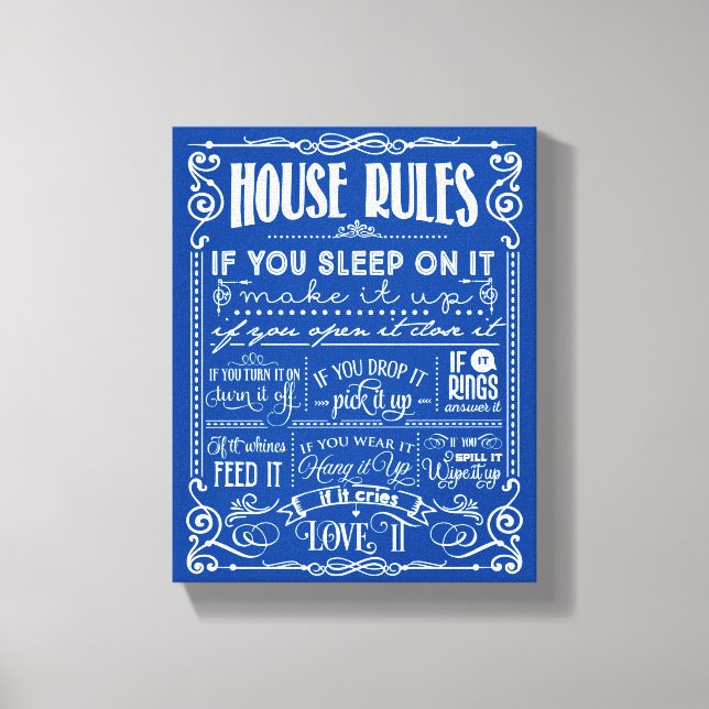 Toile Règlement de la maison décoratif (Recto)