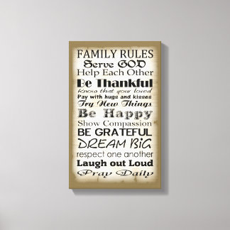 Toile Règles de famille Dieu