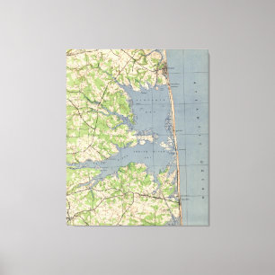 Toile Rehoboth vintage et Bethany Beach DE Map (1944)