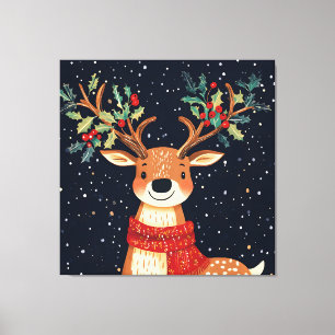 Toile Reindeer Starry Noël Twinkle soir
