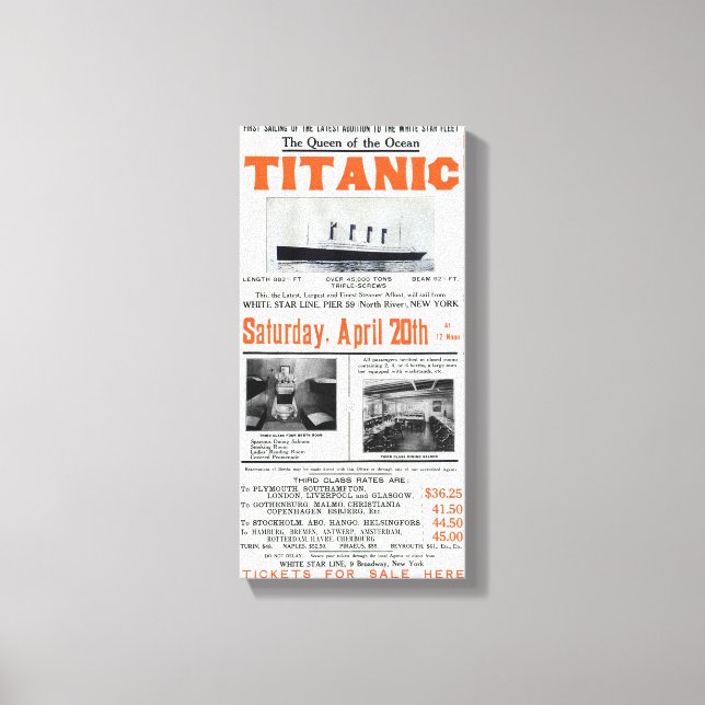 Toile Reine Titanique De L'Océan - Ligne Étoile Blanche (Recto)