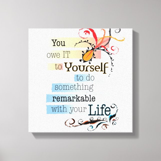 Toile Remarquable LIFE Inspirational Citation illustrée (Recto)