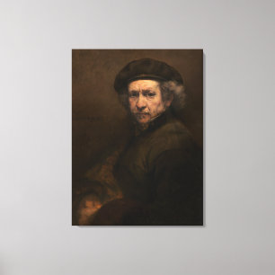 Toile Rembrandt Self Portrait : Peintre Néerlandais de l