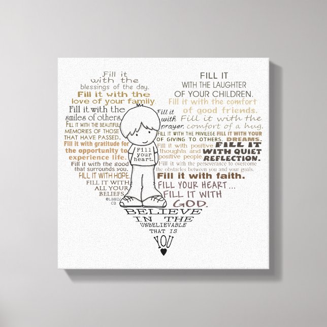 Toile Remplissez votre coeur (Recto)