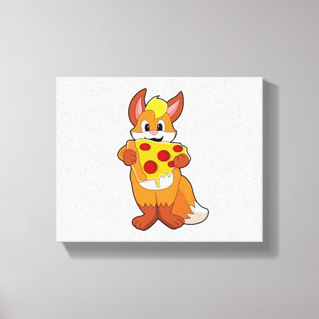 Toile Renard avec pizza (Recto)
