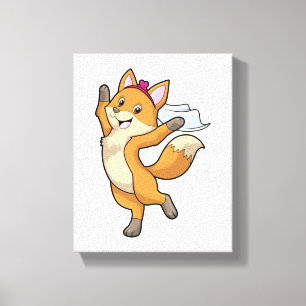 Toile Renard en fiancée avec voile et cœur