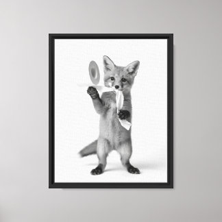 Toile Renard joueur tenant du papier toilette minimalist