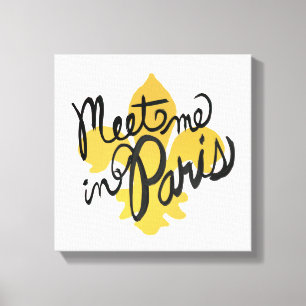 Toile Rencontrez-moi en noir et or de Paris