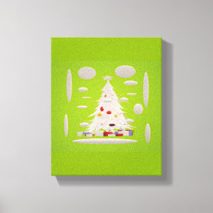 Toile Rendre Noël super à nouveau pale vert neige bauble