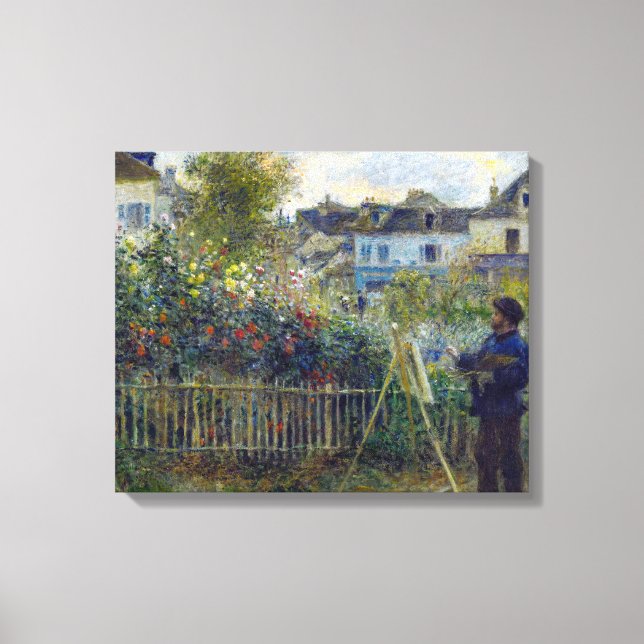 Toile Renoir - Claude Monet Peinture dans son jardin (Recto)