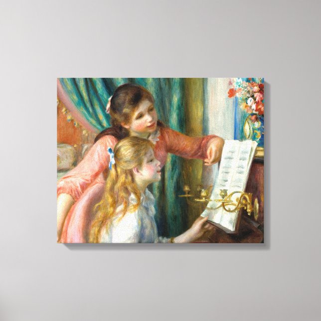 Toile Renoir Girls at the Piano Impressionism Painting (Recto)
