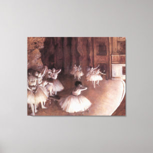 Toile Répétition de ballet sur scène par Edgar Degas