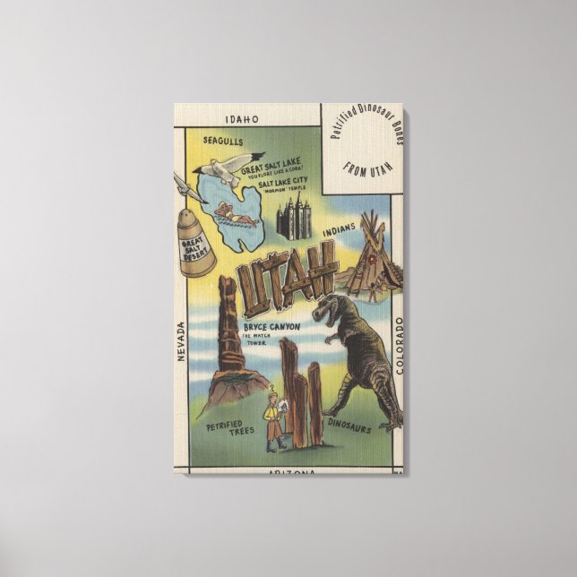 Toile Représentation des sites à voir dans UtahUtah (Recto)