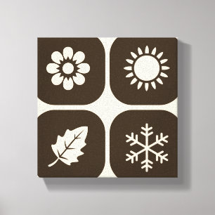 Toile Représentation minimaliste des quatre saisons