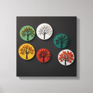 Toile Représentation minimaliste des quatre saisons