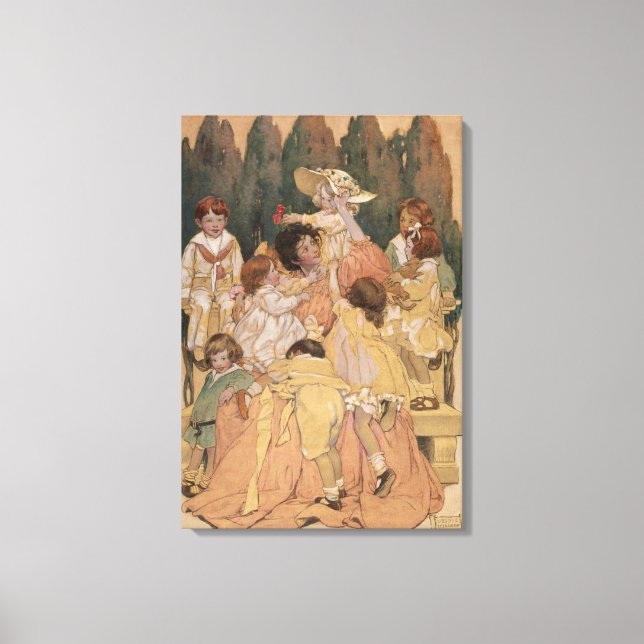 Toile Reproduction Imprimer "Un jardin d'enfants" (Recto)