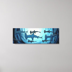 Toile Requins en Silhouette avec Balle Solaire