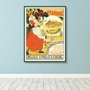 Toile Restaurant Bar à Bière et Café Art Nouveau Vintage