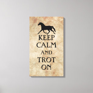 Toile Restez calme et Trot sur l'équestre
