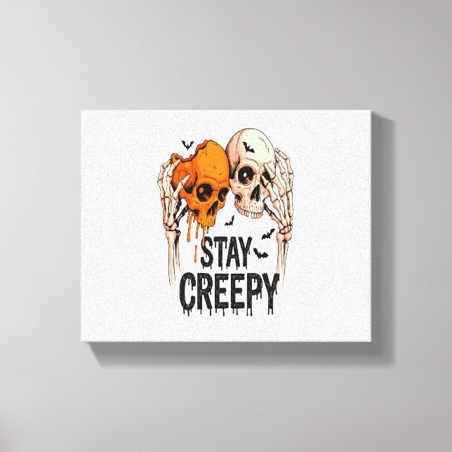 Toile Restez Déplaisant PNG, Rétro Halloween crâne (Recto)