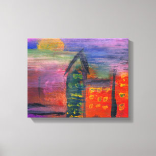 Toile Résumé - Acrylique - Perdu dans la ville