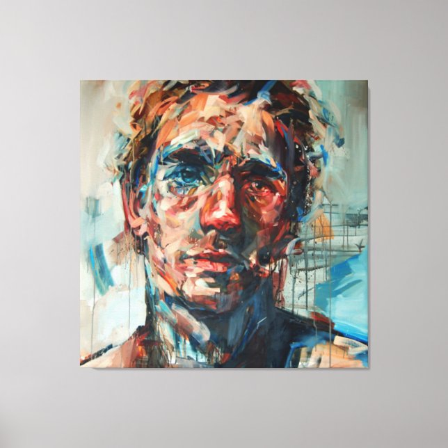 Toile Résumé, portrait, peinture à l'huile, peinture fil (Recto)
