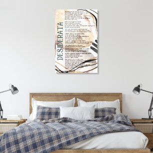 Toile Résumé Rose Or Tan Desiderata de Max Ehrman