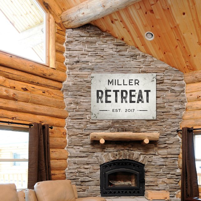 Toile Retraite de la ferme industrielle moderne rustique (Rustic Modern Industrial Farmhouse Retreat Stretched Canvas Wall Art)