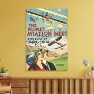 Toile Rétro 1912 Los Angeles Air Show Travel Art