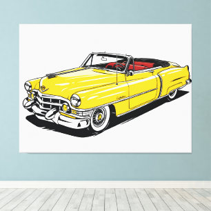 Toile Rétro Classique Cabriolet PopArt Latéral